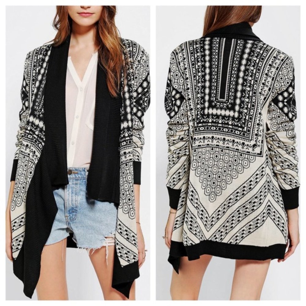 UO Staring at Stars Intarsia Aztec Cardigan - S